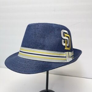 Cotapaxi Fedora Mens 7 3/8 Navy Blue Solid Paper San Diego Padres Logo Hat